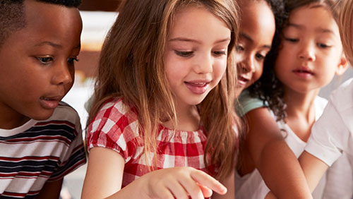 children reading books