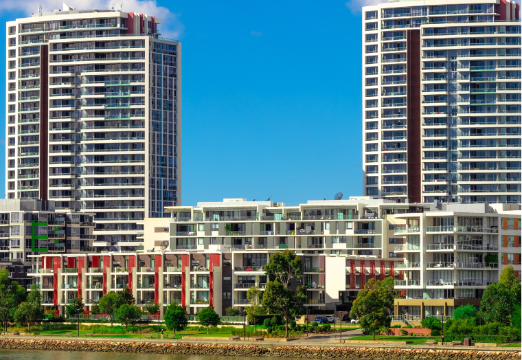 Buildings on a river