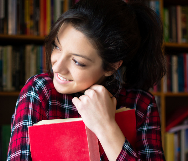 Girl holding a book