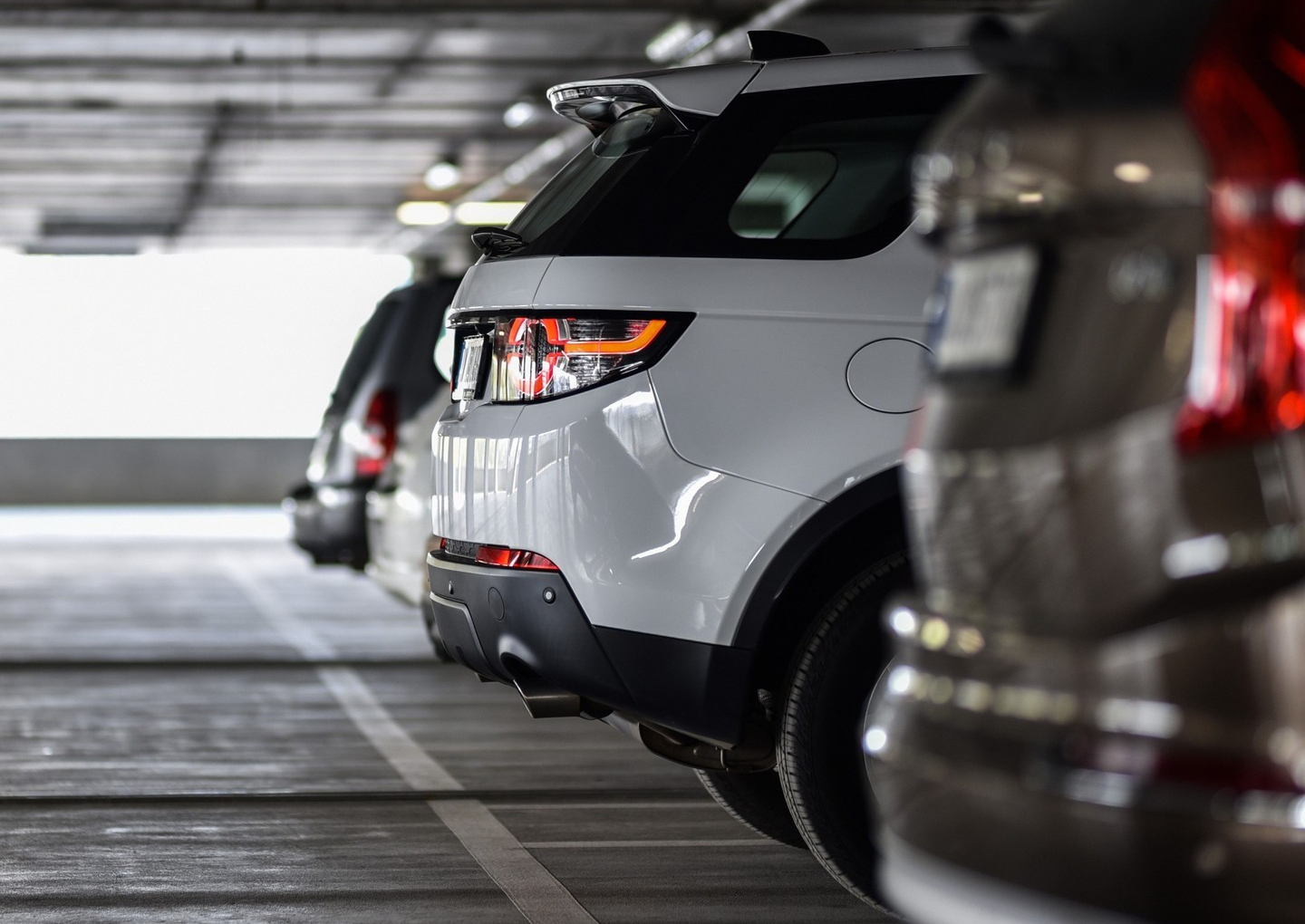 Cars inside a carpark