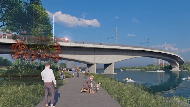 Artist rendering of Parramatta Light Rail Stage 2