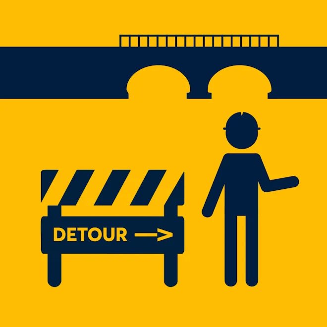 Graphic for Hunts Creek Bridge closure