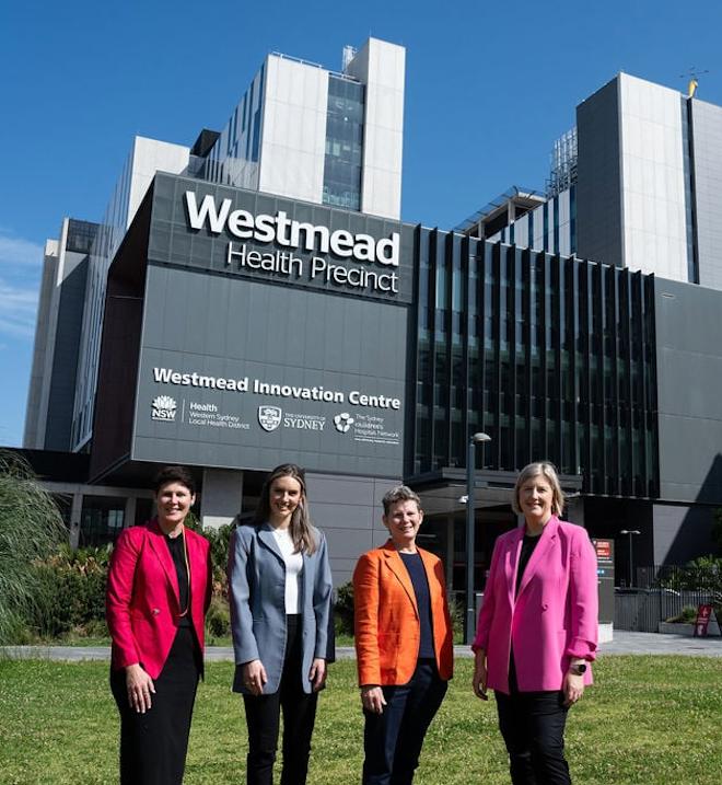 Four women standing in Westmead