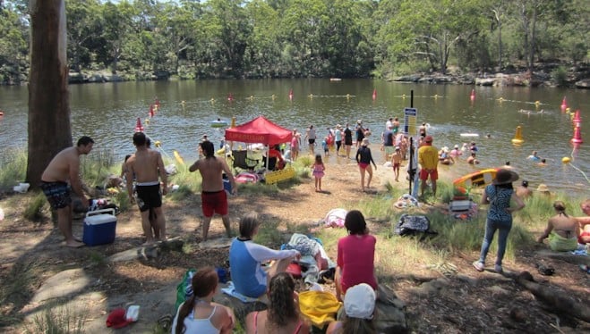 People swimming in Lake Parramatta